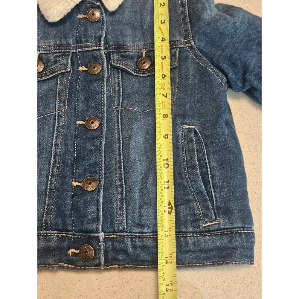 OshKosh Bgosh Kids Denim Trucker Jacket Sherpa Collar Blue Size 6 6X OSH11774